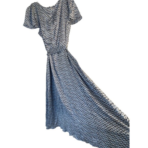 DKNY Womens Blue Wrap Dress Size 10 NWT Flutter Sleeve $129 8974 - Picture 10 of 15